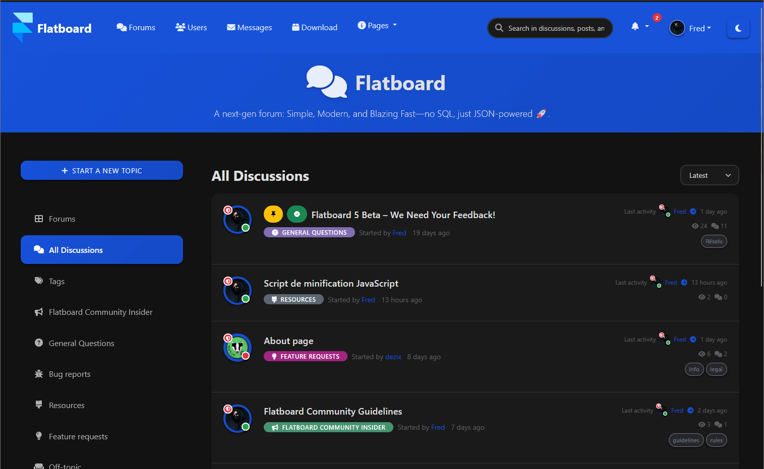 Flatboard Home Screenshot